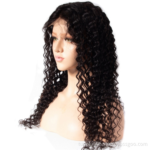 Wholesale Kinky Jerry Curly Front Lace Human Hair Wig Natural Kinky Curly Brazilian Hair Full Front Lace Wig For Black Women
